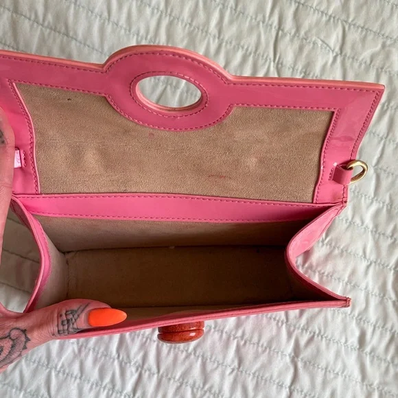 cult gaia Pink Top-Handle Mini Bag with Orange Accent - Picture 5 of 5